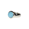 Zilveren ring aquamarijn maat 17 1/2 | rond 1,0 cm