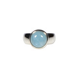 Zilveren ring aquamarijn maat 16 1/2 | rond 1,0 cm Zilveren ring aquamarijn maat 16 1/2 | rond 1,0 cm