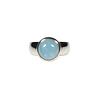 Zilveren ring aquamarijn maat 16 1/2 | rond 1,0 cm