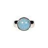 Zilveren ring aquamarijn maat 18 1/2 | rond 1,2 cm