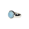 Zilveren ring aquamarijn maat 18 1/2 | rond 1,2 cm