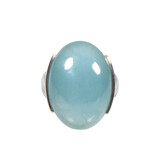 Zilveren ring aquamarijn maat 19 | ovaal gezet 2,5 x 1,8 cm Zilveren ring aquamarijn maat 19 | ovaal gezet 2,5 x 1,8 cm