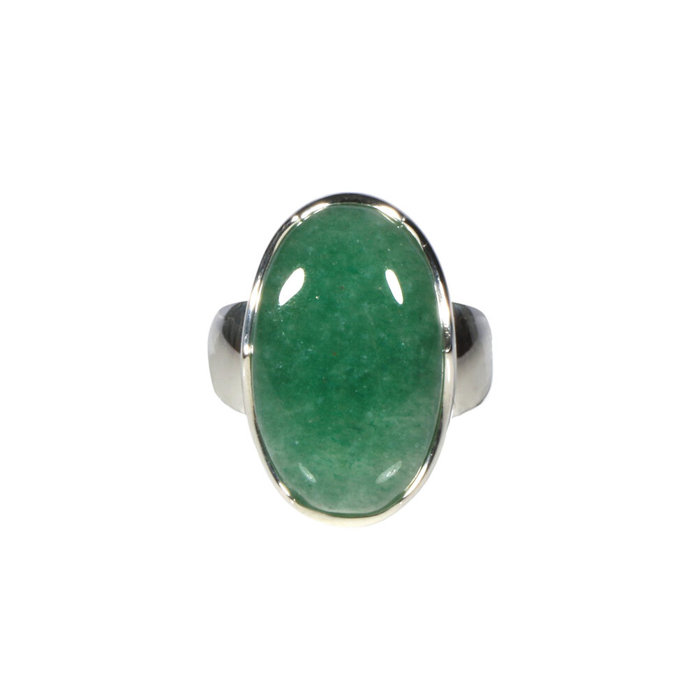 Zilveren ring aventurijn maat 17 | ovaal 2,1 x 1,3 cm