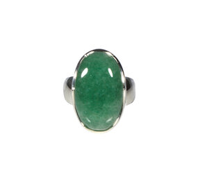 Zilveren ring aventurijn maat 17 | ovaal 2,1 x 1,3 cm