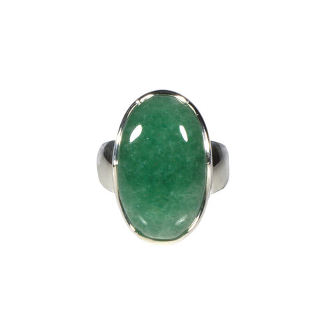 Zilveren ring aventurijn maat 17 | ovaal 2,1 x 1,3 cm