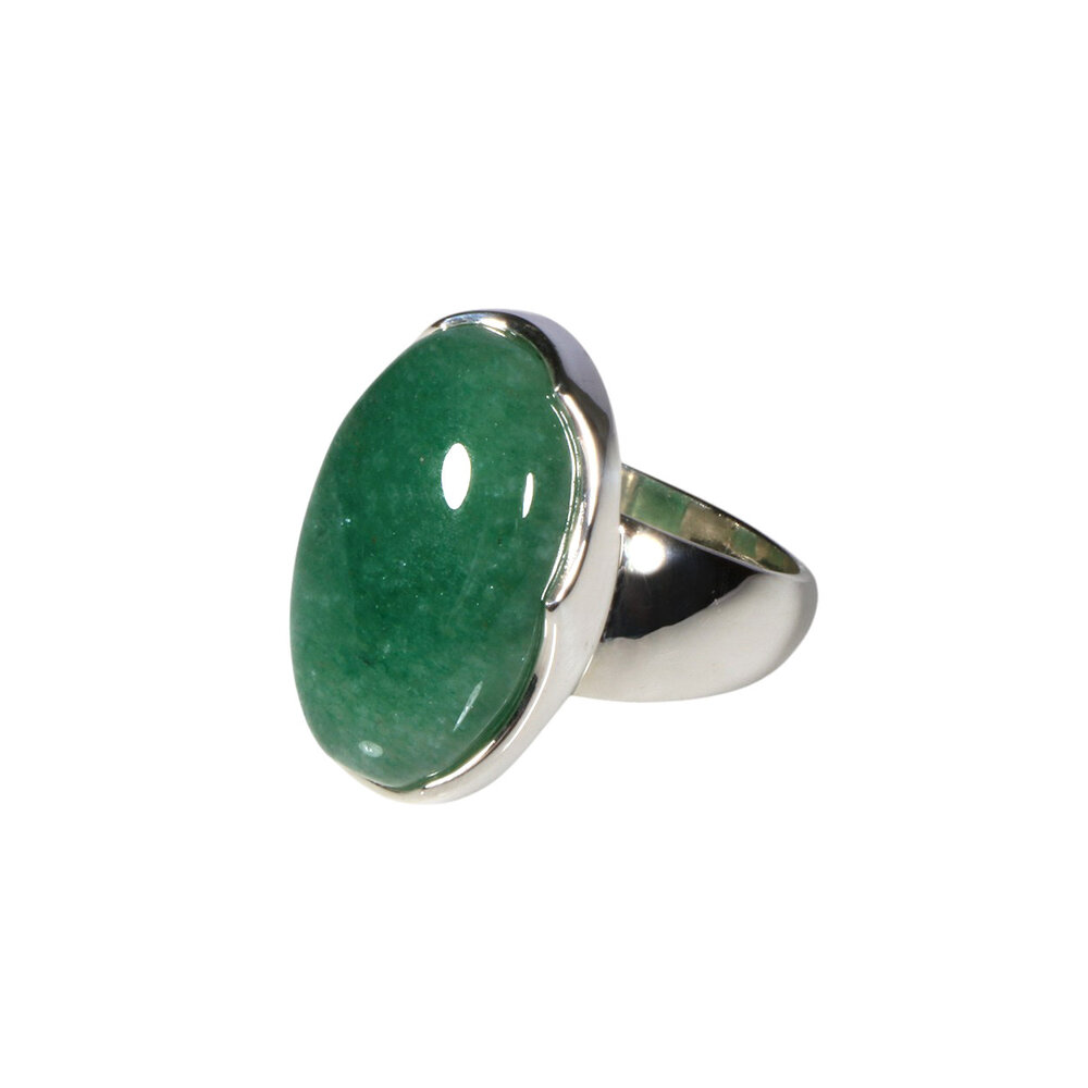 Zilveren ring aventurijn maat 17 | ovaal 2,1 x 1,3 cm