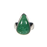 Zilveren ring aventurijn maat 17 1/2 | druppel 2,0 x 1,2 cm
