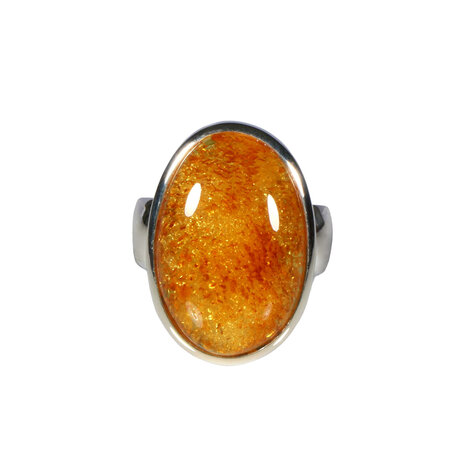Zilveren ring barnsteen maat 18 | ovaal 2,3 x 1,5 cm