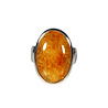 Zilveren ring barnsteen maat 18 | ovaal 2,3 x 1,5 cm