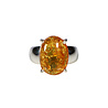 Zilveren ring barnsteen maat 17 1/2 | ovaal gezet 1,6 x 1,2 cm