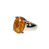 Zilveren ring barnsteen maat 17 1/2 | ovaal gezet 1,6 x 1,2 cm