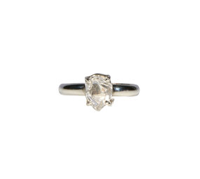 Zilveren ring Herkimer diamant gezet facet maat 17 1/2 | ovaal 0,8 x 0,6 cm