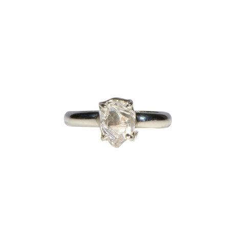 Zilveren ring Herkimer diamant gezet facet maat 17 1/2 | ovaal 0,8 x 0,6 cm