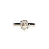 Zilveren ring Herkimer diamant gezet facet maat 17 1/2 | ovaal 0,8 x 0,6 cm
