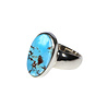 Zilveren ring turkoois maat 19 | ovaal 1,8 x 1,2 cm