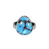 Zilveren ring turkoois maat 18 1/2 | druppel 1,6 x 1,4 cm