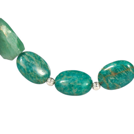 Amazoniet en groene aventurijn kralen ketting