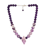Amethist en amethistkwarts ketting verschillende kralen Amethist en amethistkwarts ketting verschillende kralen