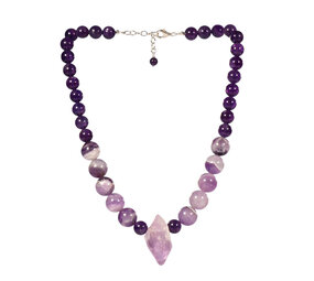 Amethist en amethistkwarts ketting verschillende kralen Amethist en amethistkwarts ketting verschillende kralen