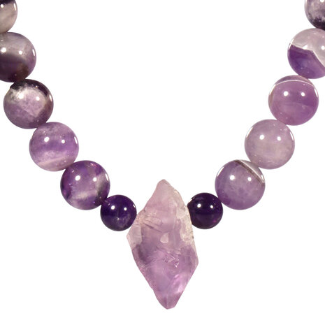 Amethist en amethistkwarts ketting verschillende kralen Amethist en amethistkwarts ketting verschillende kralen