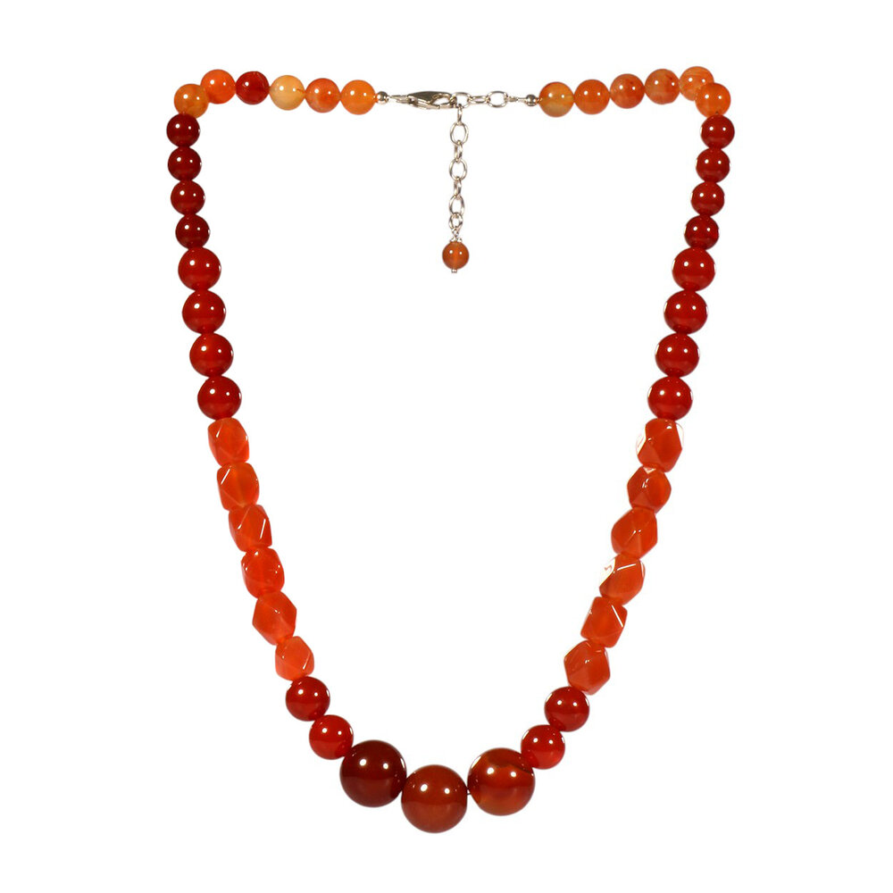 Carneool met rode agaat ketting verschillende kralen Carneool met rode agaat ketting verschillende kralen