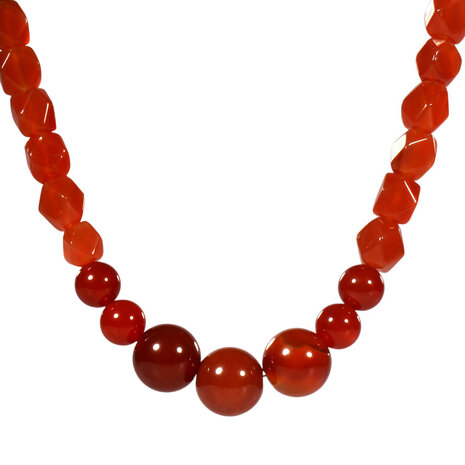 Carneool met rode agaat ketting verschillende kralen Carneool met rode agaat ketting verschillende kralen
