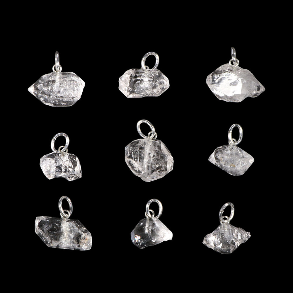 Herkimer diamant hanger met zilveren oogje Herkimer diamant hanger met zilveren oogje