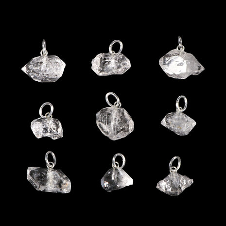 Herkimer diamant hanger met zilveren oogje Herkimer diamant hanger met zilveren oogje
