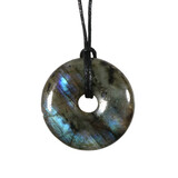 Labradoriet hanger A-kwaliteit donut 3 cm Labradoriet hanger A-kwaliteit donut 3 cm