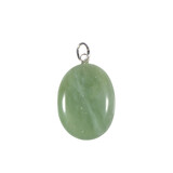 New jade (serpentijn) hanger met zilveren oogje New jade (serpentijn) hanger met zilveren oogje