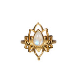 Vergulde ring maansteen (regenboog) maat 18 | lotus Vergulde ring maansteen (regenboog) maat 18 | lotus