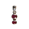 Zilveren hanger robijn | 2 facet ovalen 3 cm lang Zilveren hanger robijn | 2 facet ovalen 3 cm lang