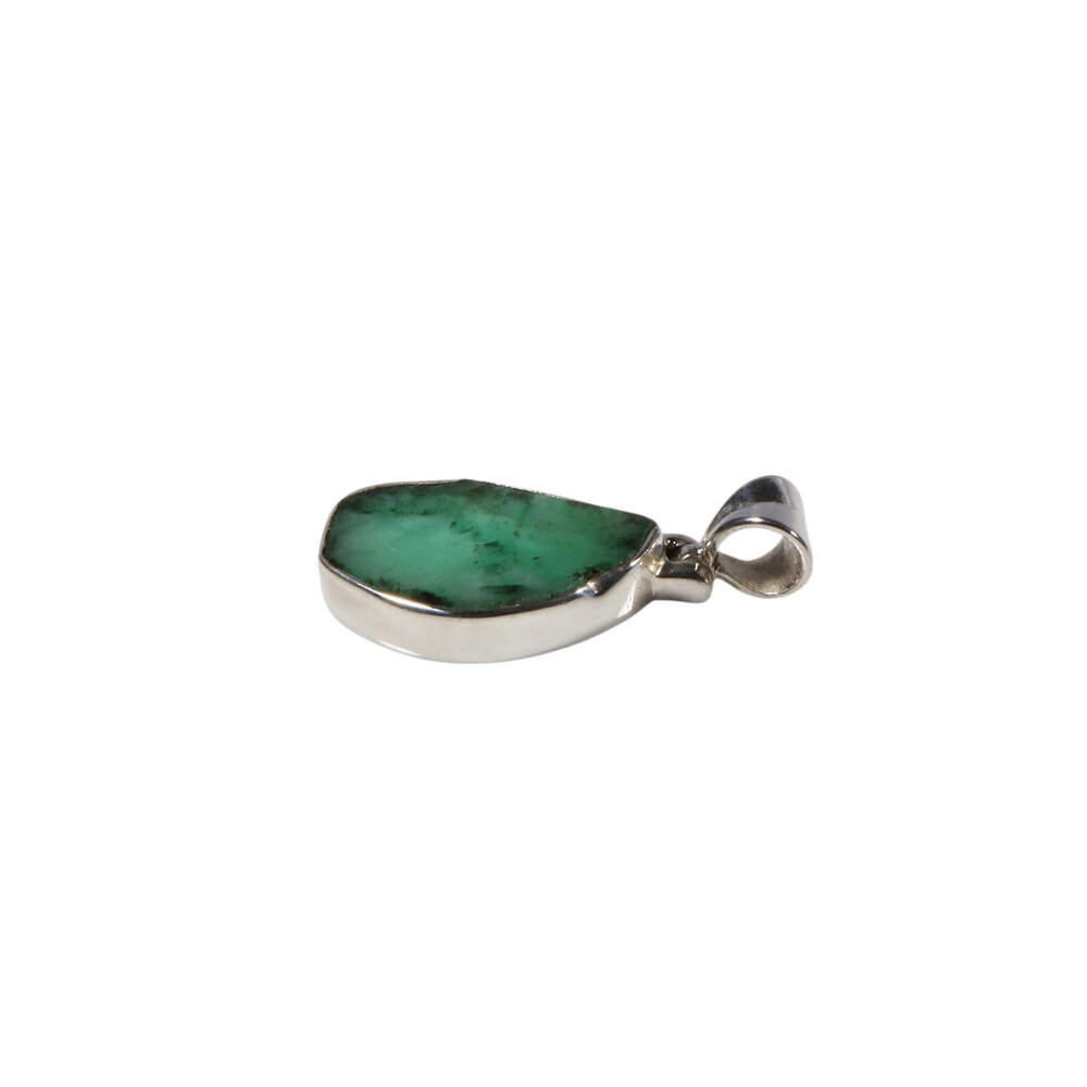 Zilveren hanger smaragd | druppel 1,7 x 1,1 cm Zilveren hanger smaragd | druppel 1,7 x 1,1 cm