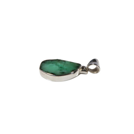 Zilveren hanger smaragd | druppel 1,7 x 1,1 cm Zilveren hanger smaragd | druppel 1,7 x 1,1 cm