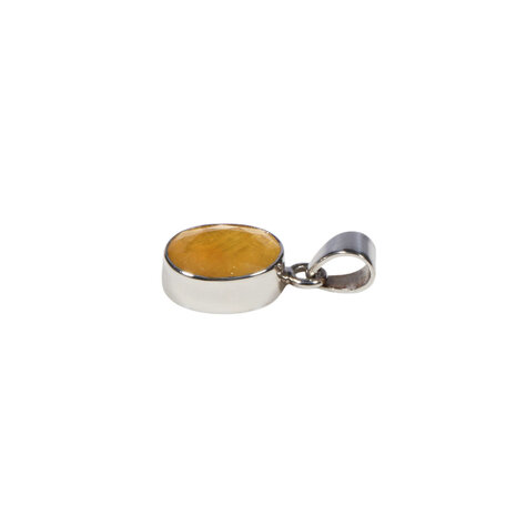 Zilveren hanger saffier (geel) | ovaal facet 1,1 x 0,9 cm (1) Zilveren hanger saffier (geel) | ovaal facet 1,1 x 0,9 cm (1)