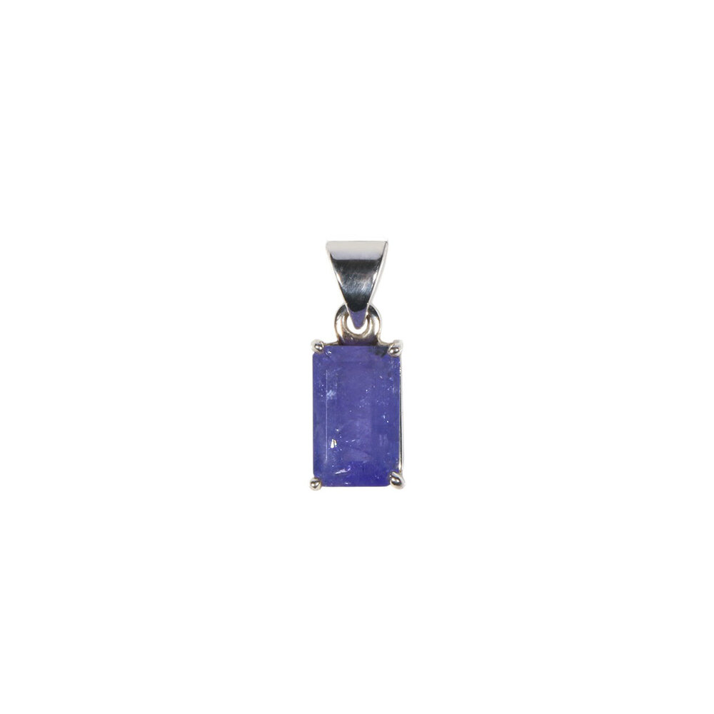 Zilveren hanger tanzaniet | rechthoek facet 1,1 x 0,7 cm Zilveren hanger tanzaniet | rechthoek facet 1,1 x 0,7 cm