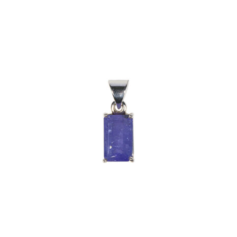 Zilveren hanger tanzaniet | rechthoek facet 1,1 x 0,7 cm Zilveren hanger tanzaniet | rechthoek facet 1,1 x 0,7 cm