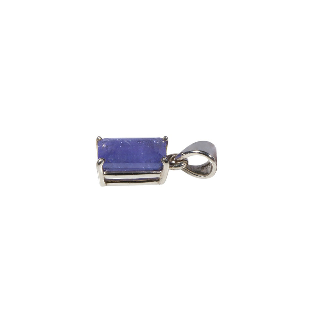 Zilveren hanger tanzaniet | rechthoek facet 1,1 x 0,7 cm Zilveren hanger tanzaniet | rechthoek facet 1,1 x 0,7 cm