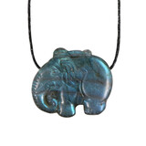 Labradoriet olifant hanger doorboord