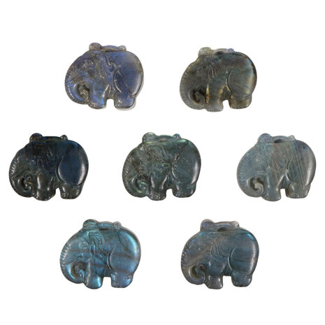 Labradoriet olifant hanger doorboord Labradoriet olifant hanger doorboord