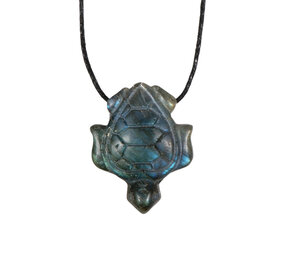 Labradoriet schildpad hanger doorboord Labradoriet schildpad hanger doorboord