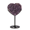 Amethist cluster hart op zwarte standaard 8,8 x 9,9 x 2,4 cm | 362 gram Amethist cluster hart op zwarte standaard 8,8 x 9,9 x 2,4 cm | 362 gram