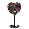 Amethist cluster hart op zwarte standaard 8,8 x 9,4 x 3,7 cm | 546 gram Amethist cluster hart op zwarte standaard 8,8 x 9,4 x 3,7 cm | 546 gram