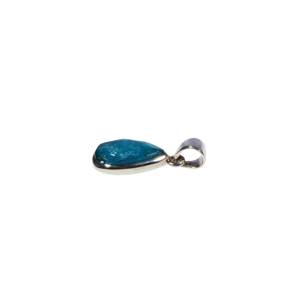 Zilveren hanger apatiet A-kwaliteit facet | druppel 0,9 x 0,2 cm