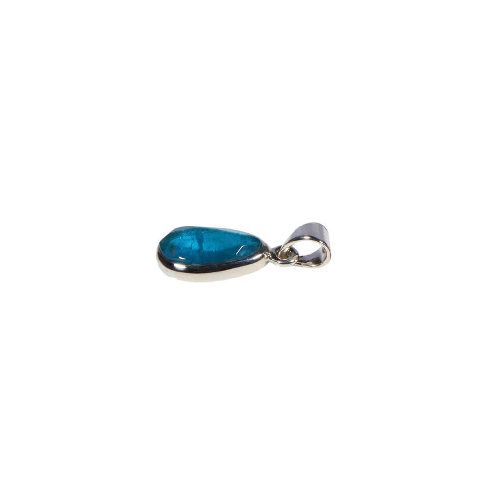 Zilveren hanger apatiet A-kwaliteit facet | ovaal 0,7 x 0,2 cm