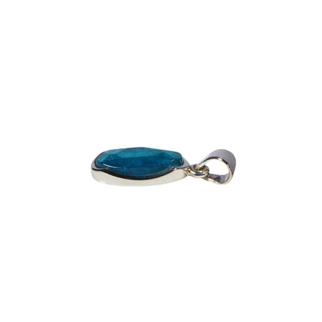 Zilveren hanger apatiet A-kwaliteit facet | ovaal 1,6 x 0,8 cm Zilveren hanger apatiet A-kwaliteit facet | ovaal 1,6 x 0,8 cm