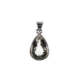 Zilveren hanger bergkristal | druppel facet 1,9 x 1,4 cm