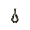 Zilveren hanger bergkristal | druppel facet 1,9 x 1,4 cm
