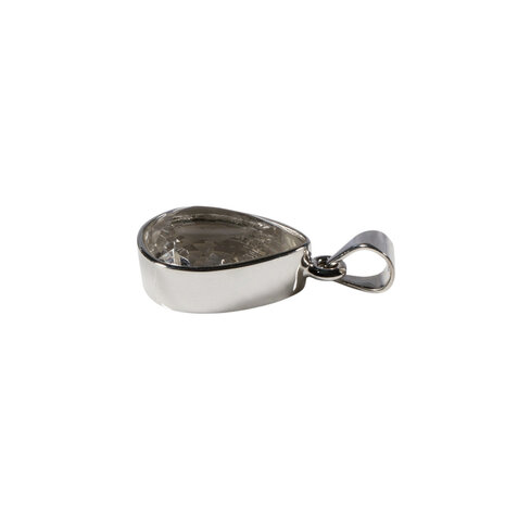 Zilveren hanger bergkristal | druppel facet 1,9 x 1,4 cm