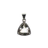 Zilveren hanger bergkristal | driehoek facet 1,5 x 1,5 cm